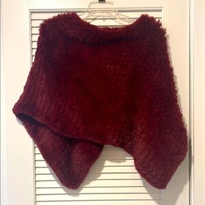 Red poncho - never worn, excellent condition, size small